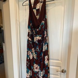 NWT plum/ white flowers summer dress.
